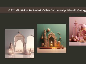 Eid Al-Adha Mubarak Colorful Luxury Islamic Background preview picture