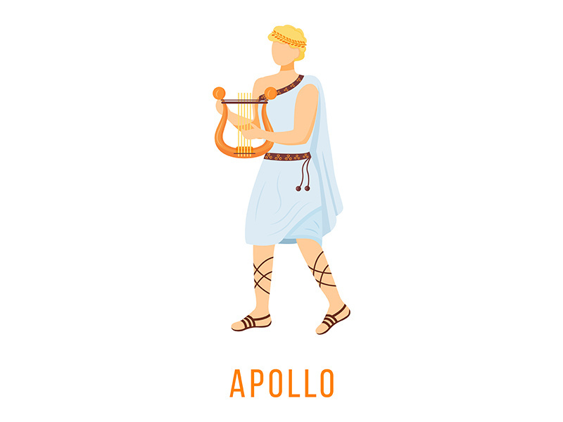 Apollo flat vector illustration