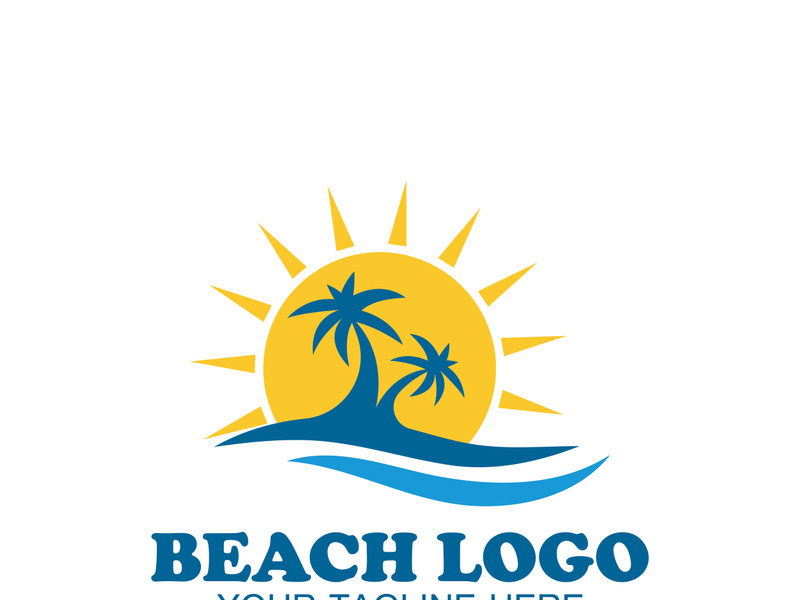 Beach logo design Vector template