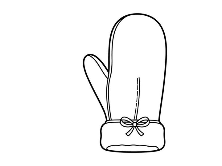 Hand-drawn Christmas gift bag with bow and floral cut-out design for holiday packaging
