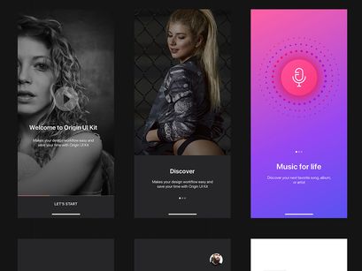 Origin Mobile UI Kit for SKETCH