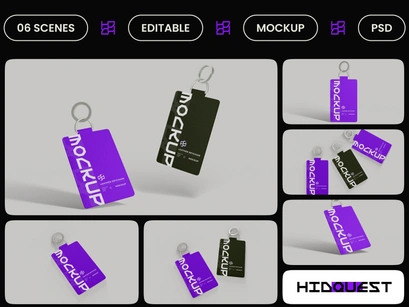 Leather Keychain Mockup