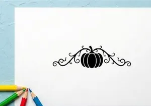 Calabaza elegante de Halloween con espirales decorativas para decoración otoñal