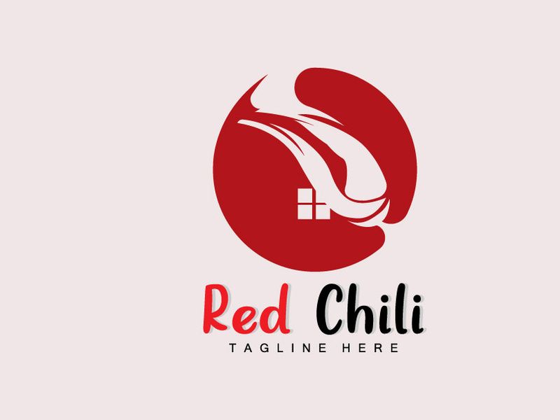 Red Chili Logo, Hot Chili Peppers Vector, Chili Garden House Illustration, Company Product Brand Illustration