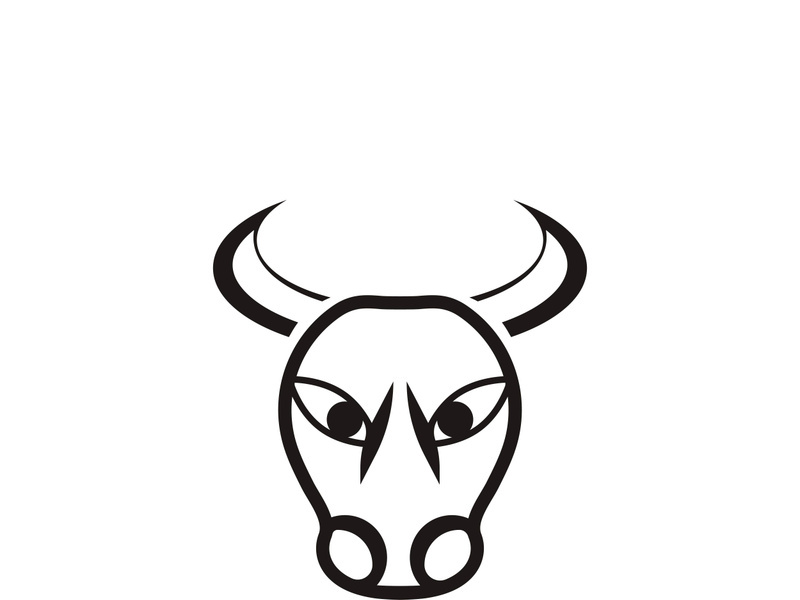 Bull head logo vector icon design illustration
