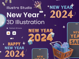 New year 2024 3D Illustration preview picture