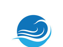 Water wave icon vector template logo