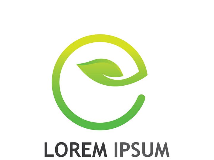 Natural green leaf logo.