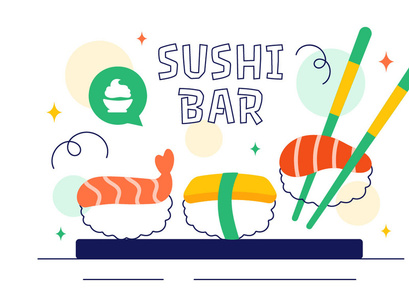10 Sushi Bar Illustration