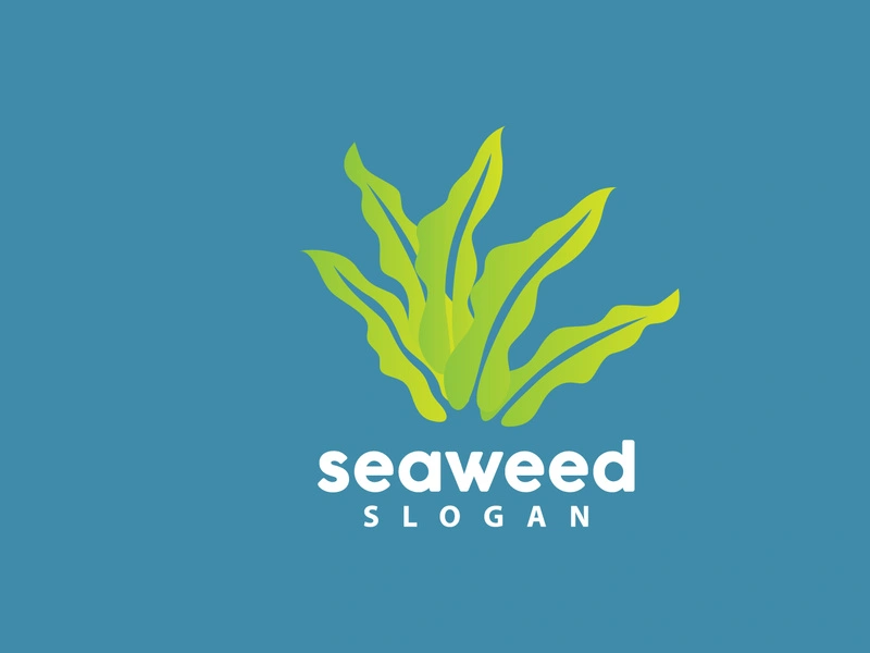 Seaweed Logo, Underwater Plant Vector
