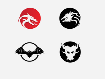 Dragon head logo vector icon preview picture