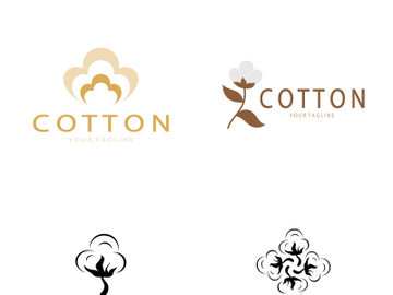 Soft natural organic cotton flower plant logo for cotton plantations, industries,business,textile,clothing and beauty,vector preview picture