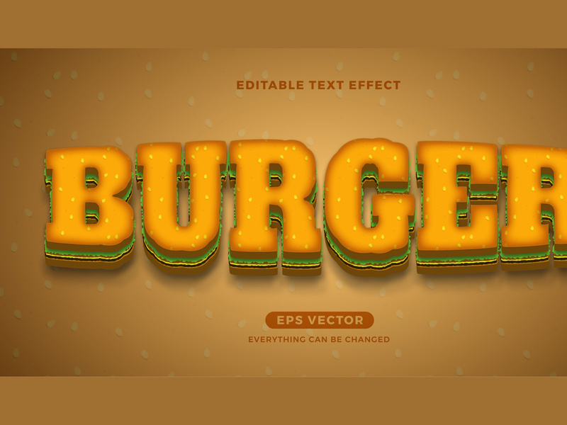 Burger editable text effect style vector
