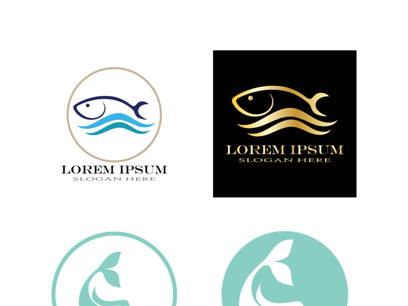 Fish logo template. Creative vector symbol