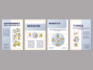 Small business help grey brochure template preview picture