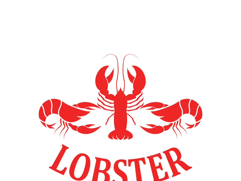 Lobster logo design template vector