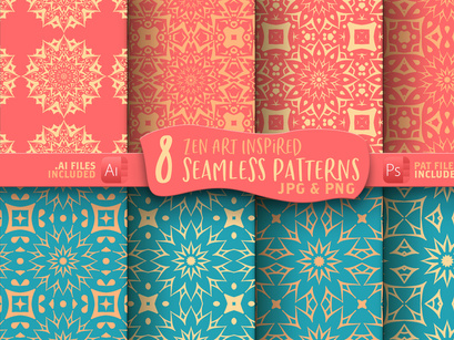 Mandala Seamless Digital Paper Patterns Graphic