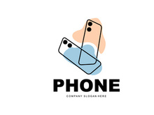 Smartphone Logo, Communication Electronics Vector, Modern Phone Design, For Company Brand Symbol