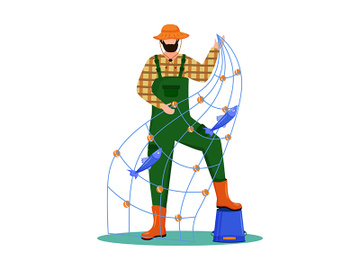 Fisherman flat vector illustration preview picture