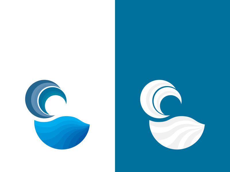 Wave beach vector illustration design logo