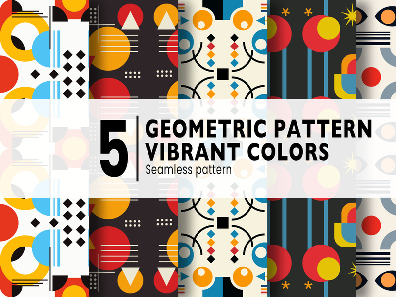 Vibrant geometric seamless pattern