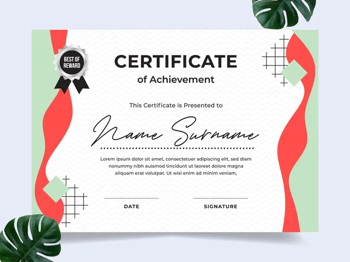 Modern certificate design template