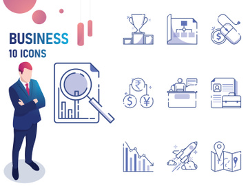 Bleu : Business And Finance IconSet preview picture