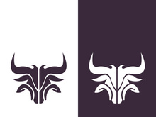 Bull head logo vector icon design