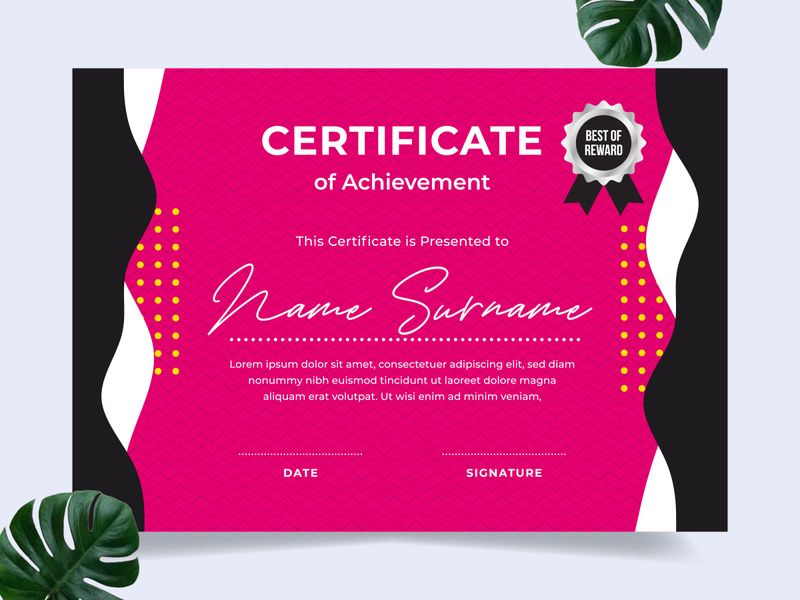 Modern certificate design template