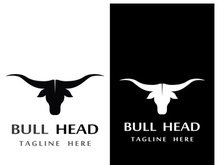 Bull head horns logo design.