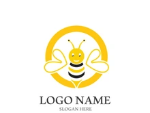 Bee logo vector icon illustration design