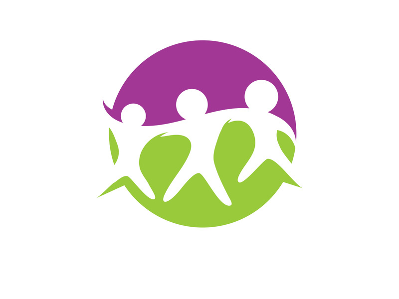 community logo design colorful with  logo vector icon