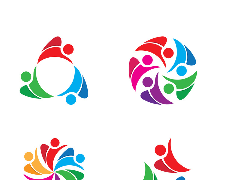 Community, network and social icon design template