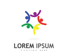 Community of people logo design with creative idea.