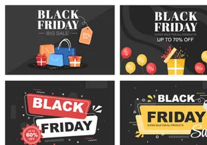20 Black Friday Give Big Discount Sale Vector