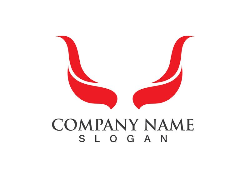 Devil horn vector icon logo design illustration template