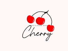 Cherry Fruit logo, Red Colored plant vector illustration, Fruit Shop Design, Company, Sticker, Product Brand