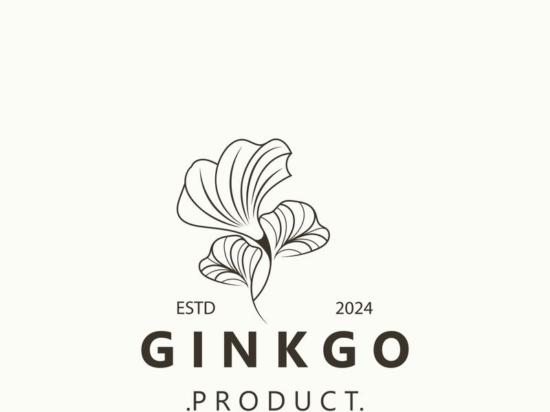 Ginkgo biloba leaf logo. can be used for herbal health products modern style logo design template