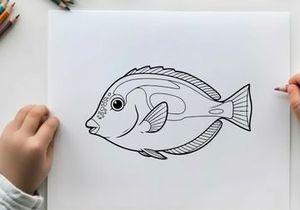 Stylized fish swimming vector illustration flat design