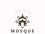Mosque Logo design, simple islamic architecture, emblem symbol islamic center vector template