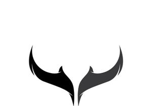 Bull head horns logo design.