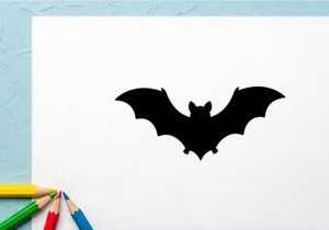 Silhouette of a Bat in Flight for Halloween or Nighttime Themes