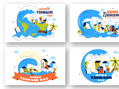 10 World Tsunami Awareness Day Illustration