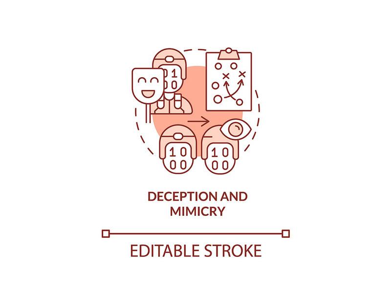 Deception and mimicry red concept icon