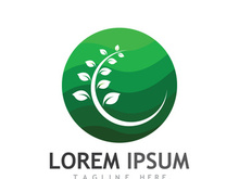 Natural green leaf logo design.