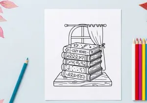 Hand-drawn Christmas gift stack with padlock and key for holiday security and tradition