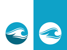 Wave beach vector illustration design logo