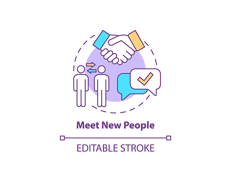 Meet new people concept icon