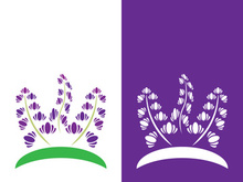 Fresh lavender flower logo vector flat design