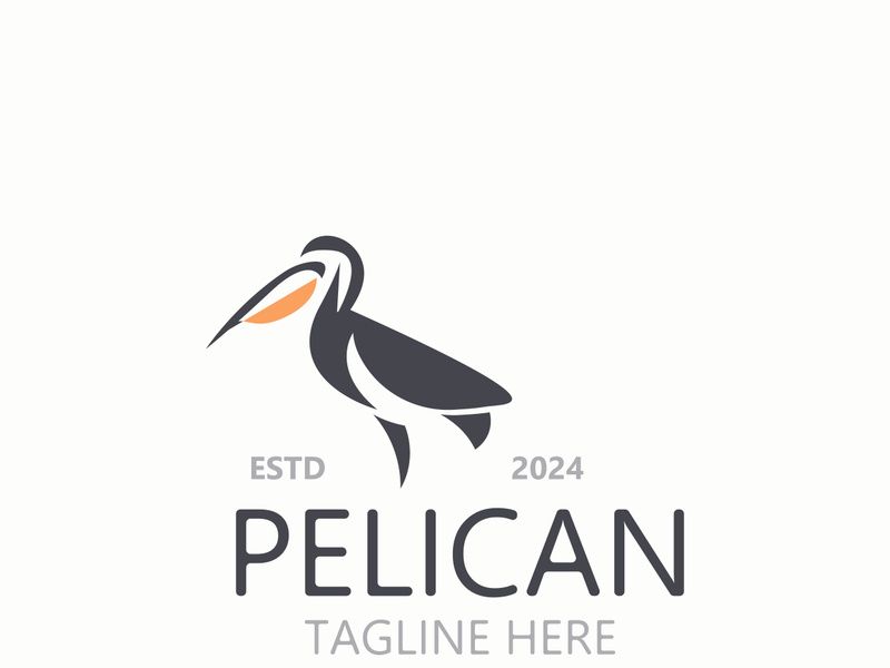 Pelican bird silhoutte vintage logo vector illustration template icon graphic design